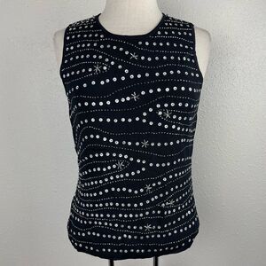 NWT Methode Sleeveless Sequined Black Top Size M